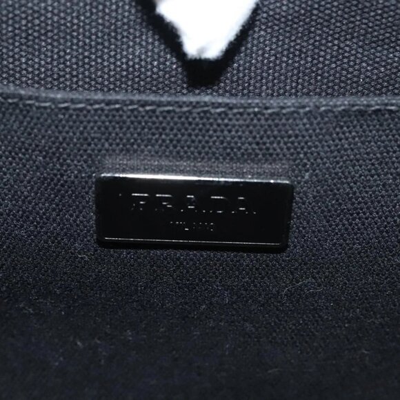 PRADA Canapa MM Hand Bag Canvas Blue Silver Camouflage Auth - Picture 11 of 15